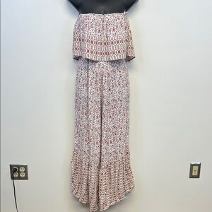 Jopna Floral Strapless One Piece Ruffled Romper Size Small